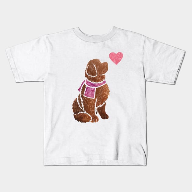 Newfoundland dog watercolour Kids T-Shirt by animalartbyjess